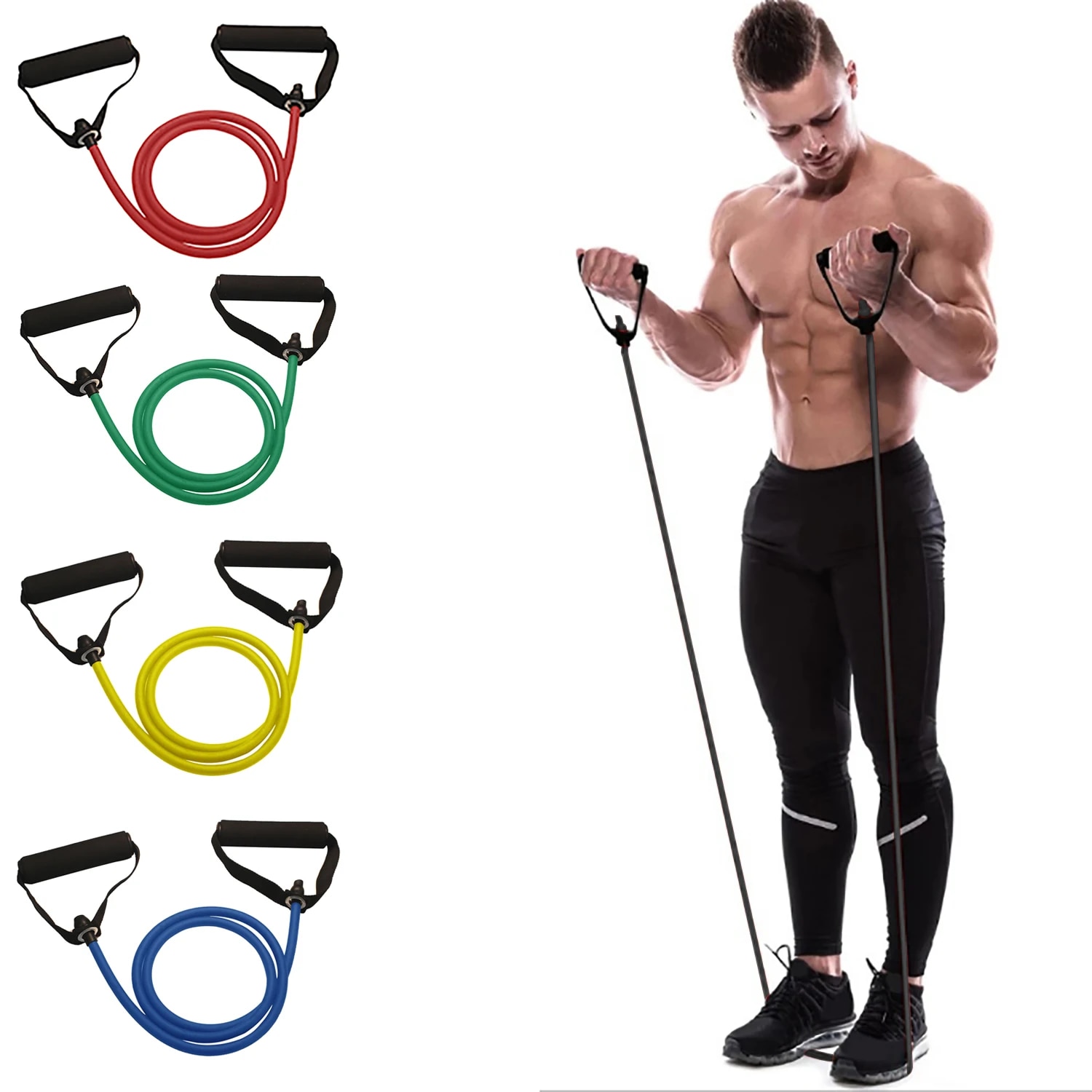 Crossfit Accessories - 손잡이가 있는 저항 밴드, 운동 밴드,