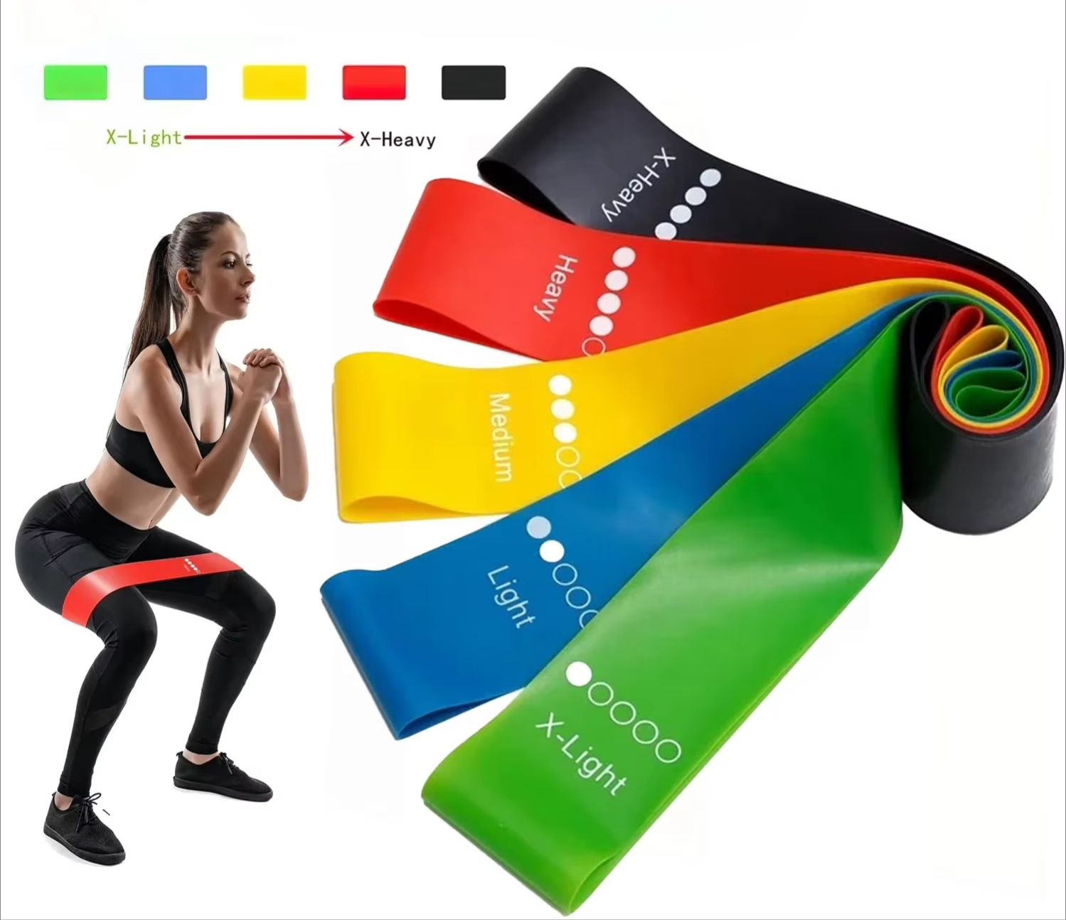 5단계 휴대용 피트니스 운동기구 고무 저항 밴드 요가  - Crossfit Training Gear 리뷰 및 가격