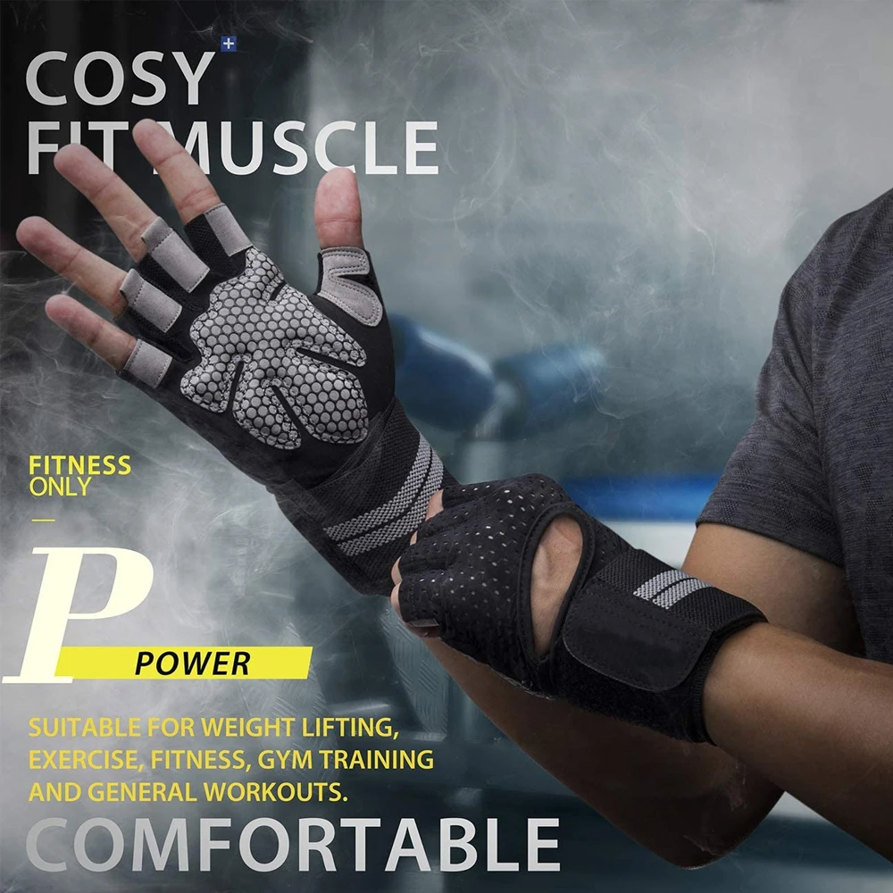손목 랩 지지대 달린 하프 핑거 체육관 피트니스 장갑, - Crossfit Accessories 리뷰 및 가격