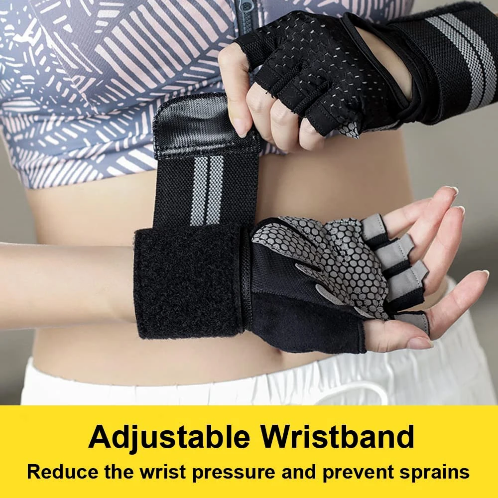 손목 랩 지지대 달린 하프 핑거 체육관 피트니스 장갑, - Crossfit Accessories 리뷰 및 가격